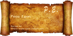 Pess Egon névjegykártya